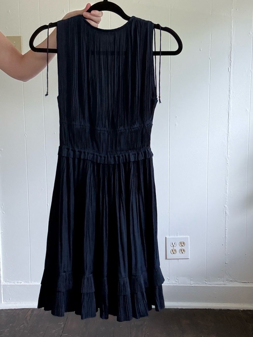 Ulla Johnson Navy Pleated Tie-Front Mini Dress - Picture 9 of 9